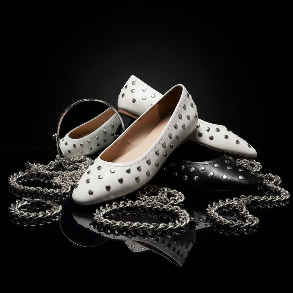 ballerina-tachuelas-plateadas-blanca-negra-still-life-editorial-lujo