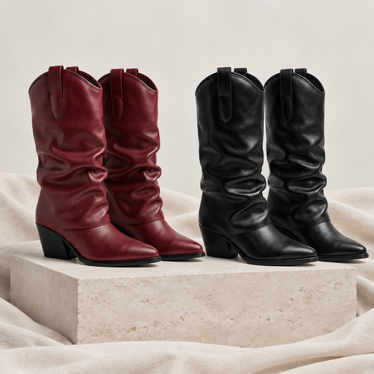 Botas Nerissa en color vino y negro