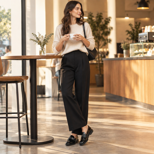 Odette en un café moderno